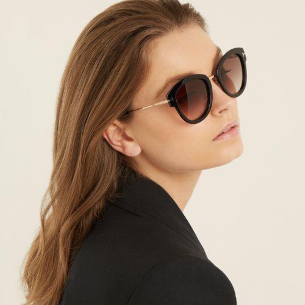 New Tom Ford Mia Rounded Havana Sunglasses - Picture 3 of 16